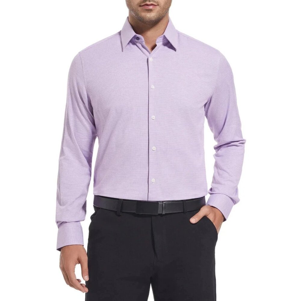 Duchamp Men's Tailored Fit Dress Shirt - 18.5 XXL (DARK PURPLE)